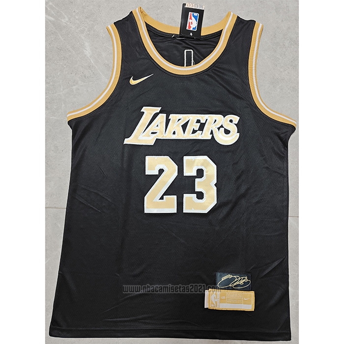 Camiseta Los Angeles Lakers LeBron James #23 Select Series Oro Negro